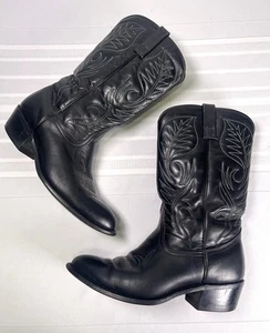 Botas de Vaquero Roper de Cuero Negras De Colección Para Hombre Talla 8.5 3E Punta Occidental EE. UU. - Imagen 1 de 13