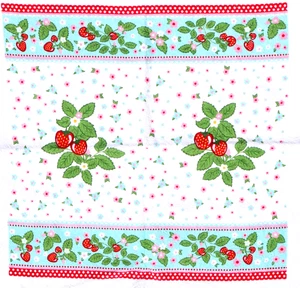 2x Handtücher Erdbeeren Kracht Küche Tücher Frottee Obst Blumen Früchte Garten - Bild 1 von 4