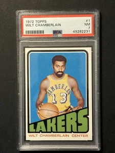 1972-73 Topps Wilt Chamberlain #1 PSA 7 NM Lakers HOF - Picture 1 of 2