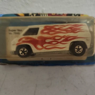Hot Wheels Dodge White Super Van with Flames 1974 Hong Kong, Rare!! - Image 1 of 4