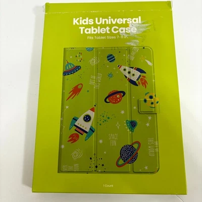 GEMS Kids Universal Tablet Case 7-11” Space Green Magnetic Clasp & Stand Age 6+ - Image 1 of 4
