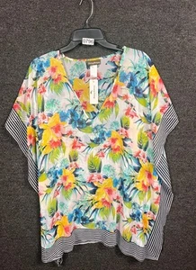 Tommy Bahama Floral Clip Jacquard Beach Tunic Swim Cover-Up Size L/XL Kimono NWT - Picture 1 of 9