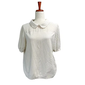 Adrianna Papell XL Top mit Ärmeln Schuljunge creme gepunktete Ärmel Bluse (7) - Bild 1 von 12