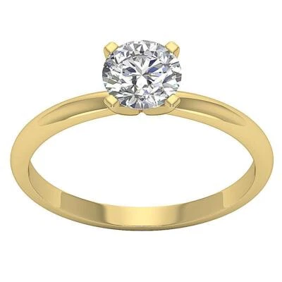 I2 I 1.25Ct Round Diamond Solitaire Anniversary Ring Prong Set 14K Solid Gold - Image 1 of 4