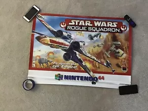 STAR WARS ROGUE SQUADRON Nintendo 64 Original Store Display Promotional Banner - Picture 1 of 6