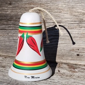 Ceramic Tesa Hand Painted Red Chili Peppers Design New Mexico Bell Souvenir - Picture 1 of 10