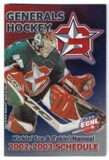 2002-03 Greensboro Generals ECHL Hockey Schedule !!! Pepsi
