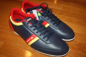 New In Box Men's Lacoste Storda 0221 Leather Shoes 42CMA0058J18 NAVY/OFF WHITE - Picture 1 of 9