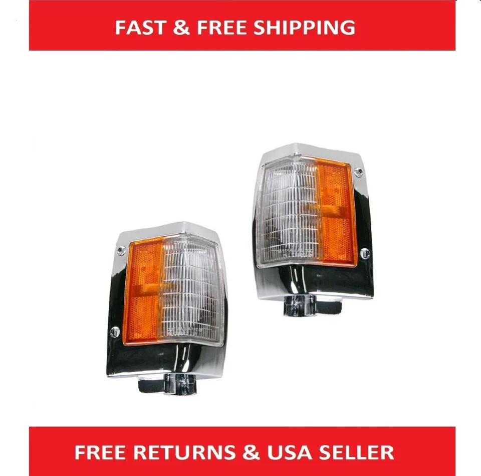 Пара хромированных габаритных огней для парковки угловых боковых габаритных огней для 90–97 D21 - Изображение 1 из 4