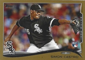 2014 Topps Gold #592 Simon Castro rookie card, Chicago White Sox #/2014