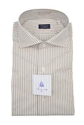 Nuevo Vestido FINAMORE Napoli HECHO A MANO Camisa EDUARDO Talla 16 US 41 EU (FIN208) Foto 1 de 2