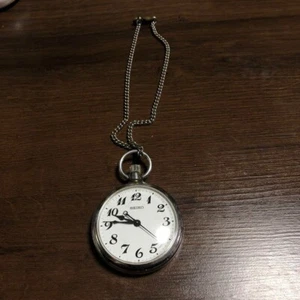 Battery Seiko 7C11-0010 White Dial Quartz Pocket Watch Strap - Picture 1 of 2