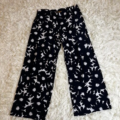 Ruby Rd Pants Womens M Blue/black White Stretch Waist Pants Wide Leg Lightweight - Image 1 of 4