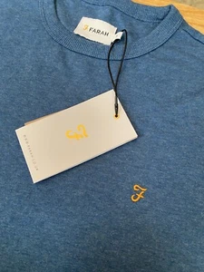 Farah Shirt Men’s Size Small Blue Dennis SS Tee T-Shirt UK Designs New - Picture 1 of 7