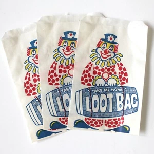 Vintage Clown Loot Bags Take me Home Birthday Party Time Paper Candy B3 - Picture 1 of 3