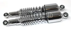Kawasaki Z900 Z1000 Chrome Shock Absorbers Pair Rear Shocks KZ Z1 350mm W6-10 - Picture 1 of 7
