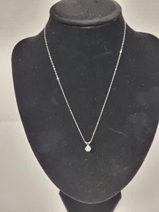 Vintage Lady Blair CUBIC ZIRCONIA Pendant 925 Sterling Silver Necklace 18" - Picture 1 of 9