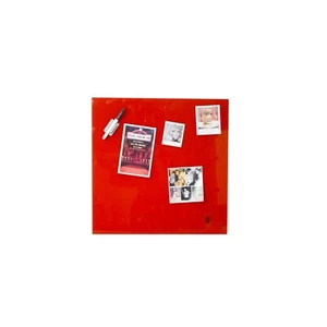 Red Magnetic Glass Board Message Writing Notice with Pen Wall Mounted Kitchen - Picture 1 of 4