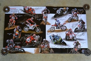 Letrero de moto autógrafo 7424 Z5 Red Rider Team 2004 firmado - Imagen 1 de 9