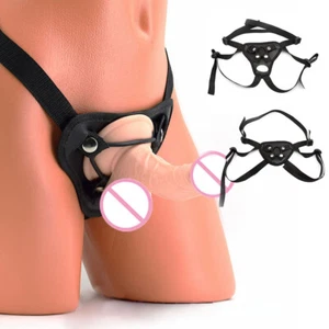Strap On Dildo Sex Toy Couples Harness Solid Pegging Dong Women Lesbian - Picture 1 of 15