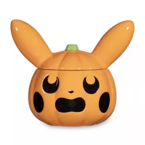 Pokemon Sweet Temptations Halloween Pumpkin Pikachu Ceramic Bowl With Lid NEW - Picture 1 of 7