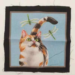 100% Cotton Cat-Themed Fabric Panels – Unused Perfect for Crafts Quilts Cushions - Picture 1 of 12