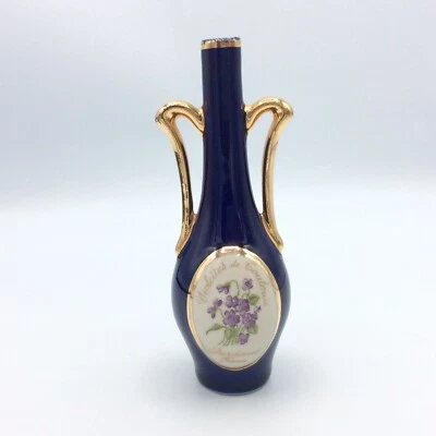 Flacon de parfum Violettes de Toulouse Berdoues porcelaine de Saxe émaillé bleu - Photo 1/4