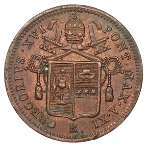 Vatican - 1/2 baiocco 1841 - Pape Grégoire XVI - cuivre - SUP - KM.1319 monnaie - Imagen 1 de 2