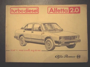 LIBRETTO DI USO E MANUTENZIONE ALFA ROMEO ALFETTA 2.0 Turbo Diesel ANNO 1981(2) - Picture 1 of 1