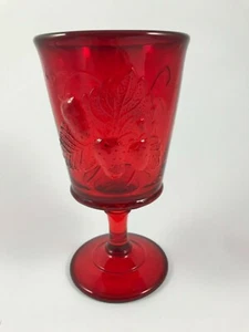 Vintage L.G. "WRIGHT GLAS ""ERDBEERE & STECKERBEERRUBIN"" ROTER WASSERBECHER 6-1/2" - Bild 1 von 6