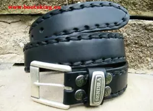 BOTAS SENDRA Cinturón Negro Cuero Hecho a mano España - Imagen 1 de 2