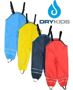 Dry Kids Childrens Waterproof Trousers Dungarees Fleece Lined Boys & Girls 2-12y - Picture 1 of 24