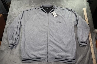 Perry Ellis America Jacket Mens 2XL Full Zip Bomber Track Striped Trim Polyester - Image 1 of 4