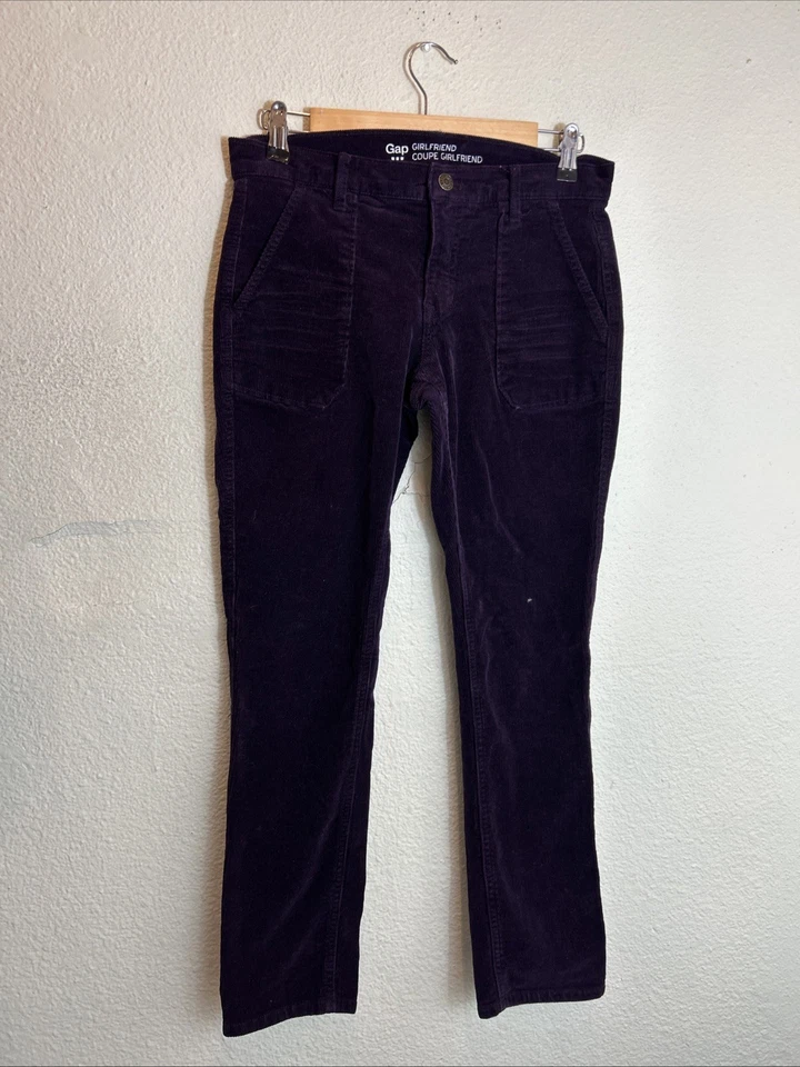 Pantalones de pana Gap Girlfriend ciruela púrpura talla 2 para mujer 28x26,5 Foto 1 de 4
