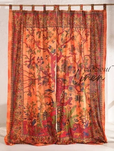2 Paneles Boho Árbol de la Vida Algodón Cortinas Filtro de Luz Cortinas de Ventana - Imagen 1 de 10