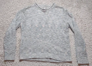 Carolyn Taylor Knit Sweater Women's Small Biege w/ Blue Soft Cozy Rolled Neck - Picture 1 of 7