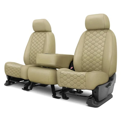 For Volkswagen EuroVan 00-03 Seat Cover Faux Leather Honeycomb Quilted 1st Row Foto 1 de 3