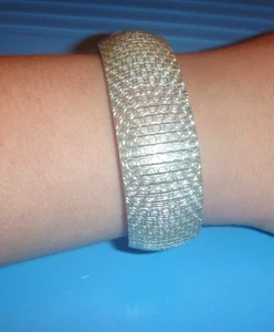Vintage Modern 925 Silver Wide 13/4 Bracelet Italy 7" - Picture 1 of 5