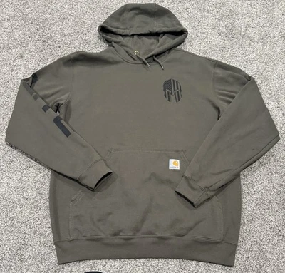 CARHARTT Elite American Spartan Patriotic Hoodie Sweatshirt Loose Fit M - Image 1 of 4
