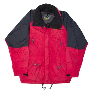 Vintage SALE WA Mens Rain Jacket Red 90s Hooded XL - Picture 1 of 6