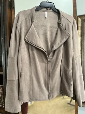 Miilla  Faux Suede Beige Jacket size L - Image 1 of 2