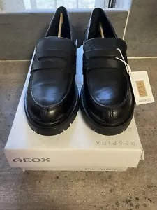 GEOX Leather Loafers Black Bleyze Woman Formal Shoes UK 7.5, EU 41 - Picture 1 of 11