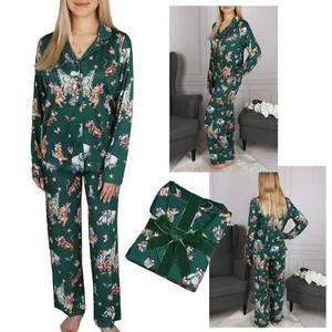 DISNEY Winnie Puuh Grüner langärmeliger Damenpyjama, weites Bein, zum Knöpfen, G - Bild 1 von 12