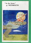 In The Swim Weymouth Mabel Lucie Attwell Novelty Pull Out Pc 1837 Unused Ab851