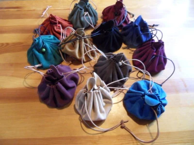 ANSUMA MAGICA LEDERBEUTEL Mittelalter Ritter LEDER Tabaksbeutel Wildleder LARP Geldsäckchen