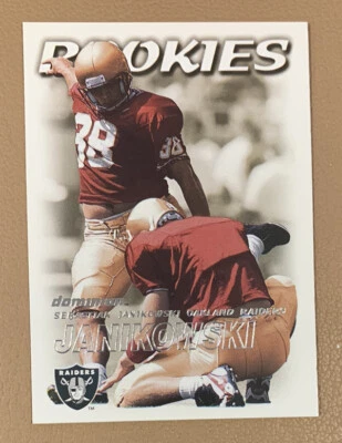 2000 Fleer Skybox Dominion Sebastian Janikowski Rookie Raiders RC #222 - Image 1 of 2