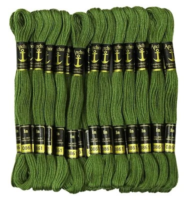 Anchor Threads Stranded Cotton Hand Cross Stitch Sewing Embroidery Floss Green - Image 1 of 4