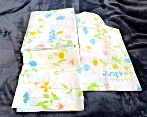 Vintage Wamsutta Ultracale Doppel Laken Set Flach Spannbetttuch und zwei Kissenbezüge - Bild 1 von 7