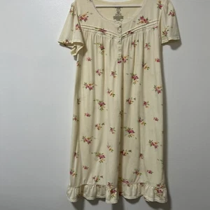 Camicia da notte Simply Basic taglia Large Prairie Granny giallo pallido femminile con volant - Foto 1 di 10