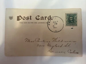 RARE Early 1900’s GREEN One Cent Benjamin Franklin Stamp American Postcard - Picture 1 of 3
